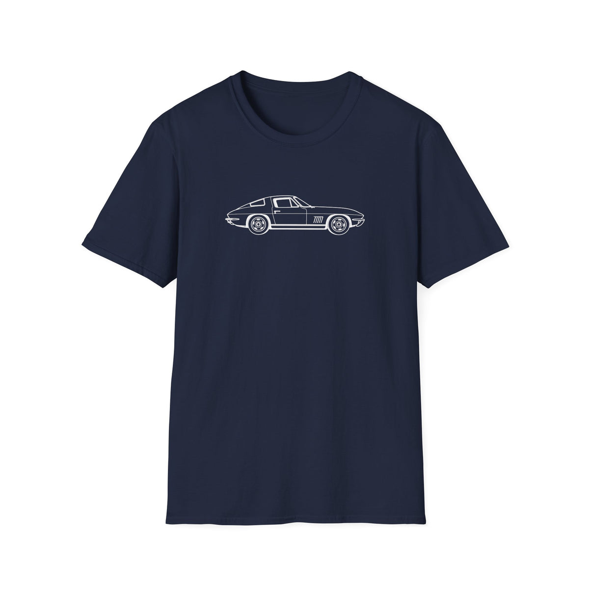 Classic Corvette Outline T-Shirt — Minimal Sports Car Tee